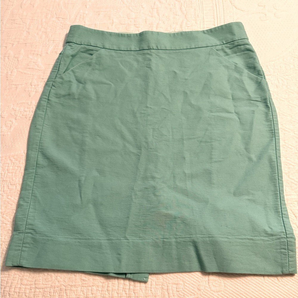 NWOT J Crew The Pencil Skirt Mint/Sage Green Skirt